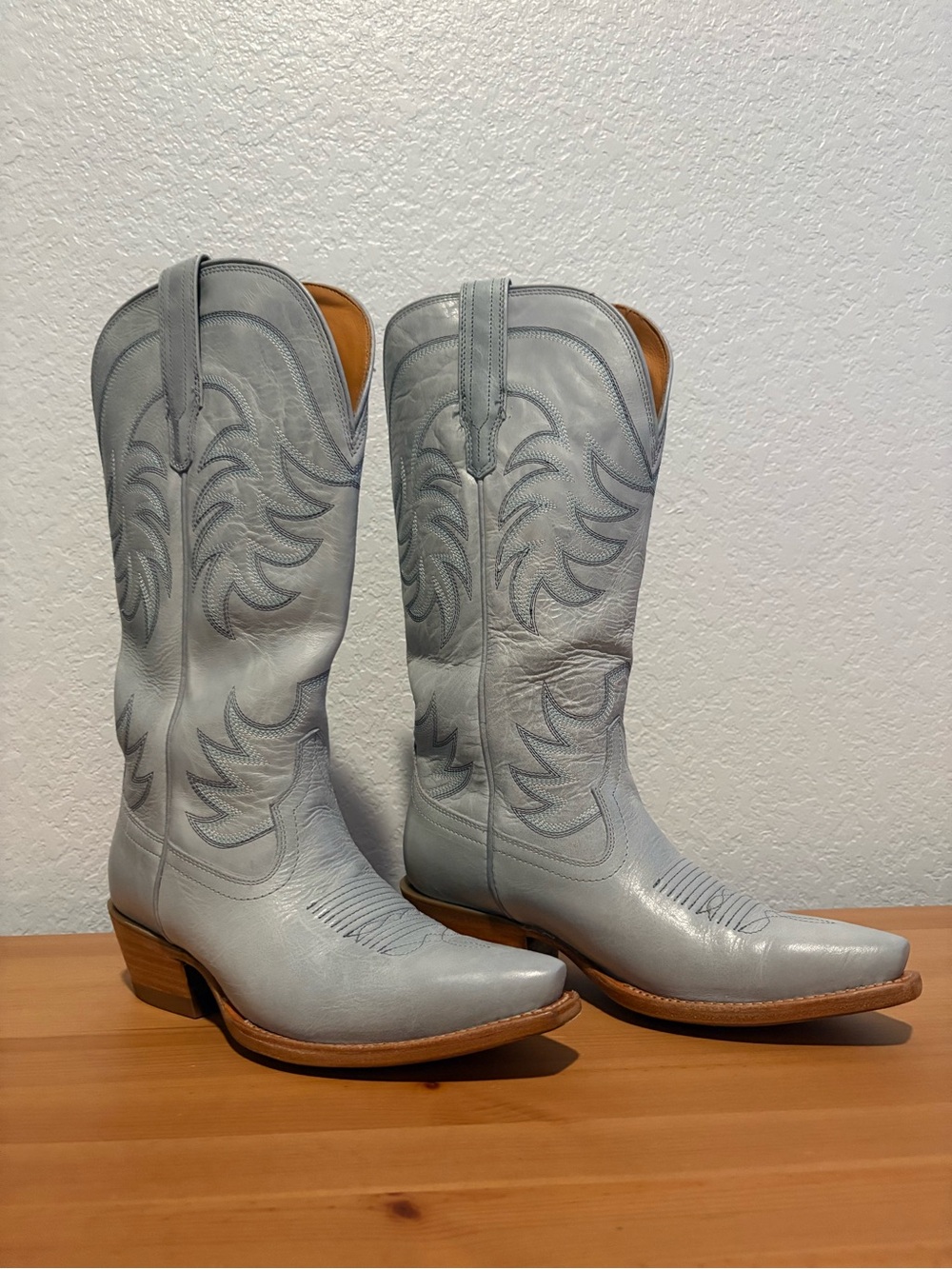Tecovas The Annie Wide Calf Slate Blue Women's Western Boots size 7